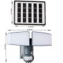 Northpoint LED Solar Strahler mit Bewegungsmelder  Dämmerungssensor Leuchtdauer- und Leuchtkraftregler für Innen und Außen 6000K 2x 450 Lumen Grau
