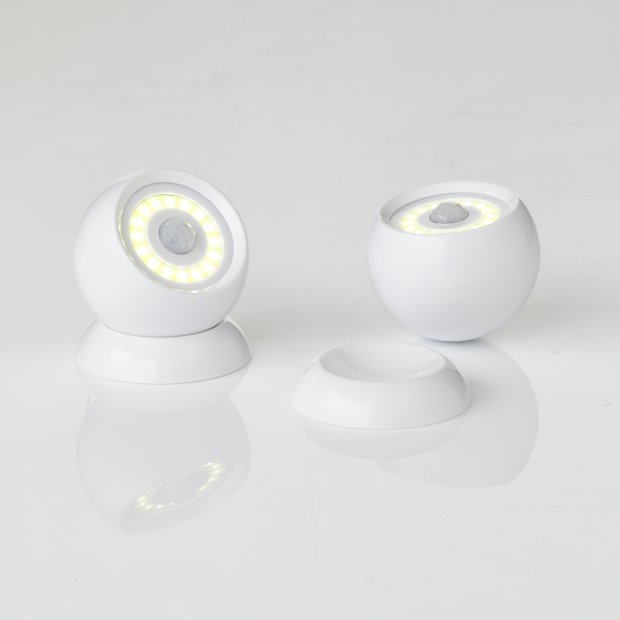 Northpoint LED Sensorleuchte Nachtlicht mit Bewegungsmelder 2er-Set für Innen kaltweißes Licht (6500K) 200 Lumen batteriebetrieben 120° Erfassungswinkel 3m Reichweite