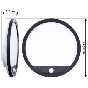 B-Ware LED Sensorleuchte Deckenleuchte Wandleuchte Unterbauleuchte 15W Ø28cm IP65 mit