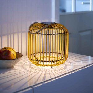 LED Solar Geflecht Laterne für Innen und Außen bis zu 6 Stunden Leuchtdauer Klein gelb