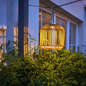 LED Solar Geflecht Laterne für Innen und Außen bis zu 6 Stunden Leuchtdauer Klein gelb