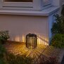 LED Solar Geflecht Laterne für Innen und Außen bis zu 8 Stunden Leuchtdauer - Schwarz Klein
