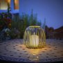 Northpoint LED kerzenlaterne Windlicht für Innen und Außen batteriebetrieben warmweißes Licht mit Timer Kerzenschein Flackereffekt Grau