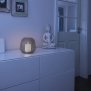 Northpoint LED kerzenlaterne Windlicht für Innen und Außen batteriebetrieben warmweißes Licht mit Timer Kerzenschein Flackereffekt Grau