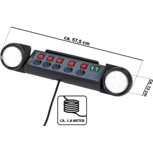 Steckdosenleiste mit Lichtauslass zur Wandmontage separaten Ein-/Ausschaltern USB und USB-C