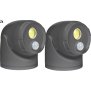 Northpoint LED Batterie Spot Strahler 2er-Set Flutlicht mit Bewegungsmelder und Erdspieß 5000K neutralweiß 450 Lumen integrierter Timer ohne Batterie (Anthrazit)