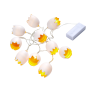 B-Ware LED Osterlichterkette, Pastell weiß, 10 LED Eier, gebrochene Eier, Batteriebetrieben, angenehm warmweiße LED-Farbe, mit Timerfunktion, Dekoratio für Überall