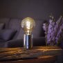 B-Ware Northpoint LED Akku Tischlampe Edison Style Glühbirne mit Glühdraht bis zu 96 Stunden Laufzeit 2000mAh Touch Dimmer Ambientelicht Tischleuchte Chrom dunkle Birne