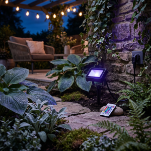 LED-Strahler Gartenstrahler Regenbogenstrahler RGBW Gartenbeleuchtung Fernbedienung Timer Erdspieß 10W IP54