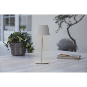 3in1 LED Tischlampe Flaschenleuchte in Beige max. 45cm hoch mit 3000mAh Akku 200lm - Creme