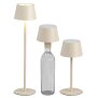 3in1 LED Tischlampe Flaschenleuchte in Beige max. 45cm hoch mit 3000mAh Akku 200lm - Creme