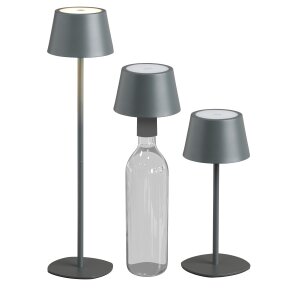 3in1 LED Tischlampe Flaschenleuchte in Grau max. 45cm...