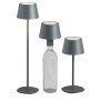3in1 LED Tischlampe Flaschenleuchte in Grau max. 45cm hoch mit 3000mAh Akku 200lm warmweißes Licht