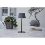 3in1 LED Tischlampe Flaschenleuchte in Grau max. 45cm hoch mit 3000mAh Akku 200lm warmweißes Licht
