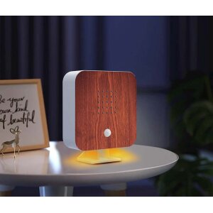Naturgeräuschebox Vogel Gesang Vogelzwitscher Box Bewegungsmelder Vogelgeräusche - Kirschholz / Cube
