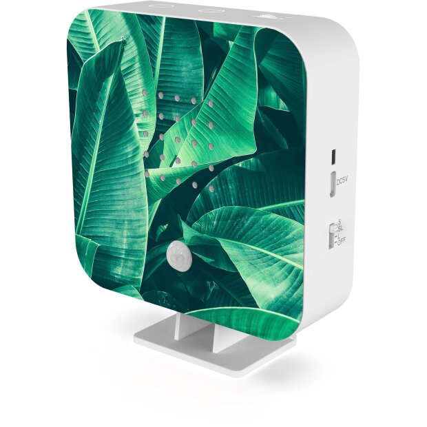 Naturgeräuschebox Vogel Gesang Vogelzwitscher Box Bewegungsmelder - Palmenblätter / Cube