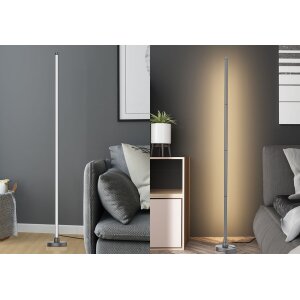 LED Stehlampe Ecklampe mit Fernbedienung integriertem Soundsensor digitale RGBs + Warmweiß - Schwarz
