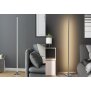 LED Stehlampe Ecklampe mit Fernbedienung integriertem Soundsensor digitale RGBs + Warmweiß - Schwarz