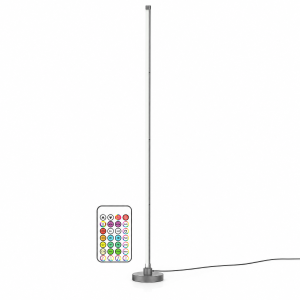 LED Stehlampe Ecklampe mit Fernbedienung integriertem Soundsensor digitale RGBs + Warmweiß - Grau