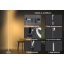 LED Stehlampe Ecklampe mit Fernbedienung integriertem Soundsensor digitale RGBs + Warmweiß - Grau