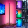 LED Stehlampe Ecklampe mit Fernbedienung integriertem Soundsensor digitale RGBs + Warmweiß - Grau