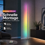 LED Stehlampe Ecklampe mit Fernbedienung integriertem Soundsensor digitale RGBs + Warmweiß - Grau