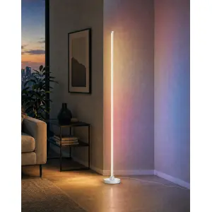 LED Stehlampe Ecklampe mit Fernbedienung integriertem Soundsensor digitale RGBs + Warmweiß
