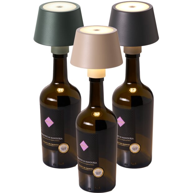 LED Akku Flaschenlampe Tischleuchte mit Touchsensor 3000mAh Akku 200lm warmweißes Licht (3000K)
