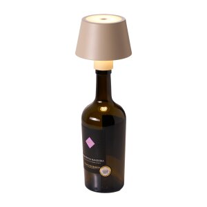LED Akku Tischlampe Flaschenlampe Tischleuchte mit Touchsensor 3000mAh Akku 200lm warmweißes - beige