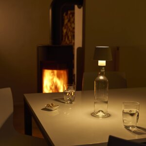 LED Akku Tischlampe Flaschenlampe Tischleuchte mit Touchsensor 3000mAh Akku 200lm warmweißes - beige