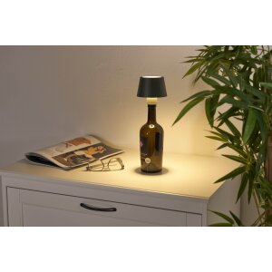 LED Akku Tischlampe Flaschenlampe Tischleuchte mit Touchsensor 3000mAh Akku 200lm - olivegrün