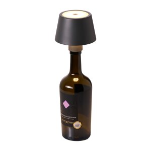 LED Akku Tischlampe Flaschenlampe Tischleuchte mit Touchsensor 3000mAh Akku 200lm warmweißes - grau