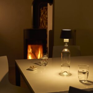 LED Akku Tischlampe Flaschenlampe Tischleuchte mit Touchsensor 3000mAh Akku 200lm warmweißes - grau