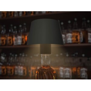 LED Akku Tischlampe Flaschenlampe Tischleuchte mit Touchsensor 3000mAh Akku 200lm warmweißes - grau