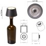 LED Akku Tischlampe Flaschenlampe Tischleuchte mit Touchsensor 3000mAh Akku 200lm warmweißes - grau