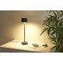 LED Akku Tischlampe mit Ladestation max. 45cm hoch mit 3000mAh Akku 200lm warmweißes Licht (3000K) olivegrün