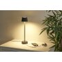 LED Akku Tischlampe mit Ladestation max. 45cm hoch mit 3000mAh Akku 200lm warmweißes Licht (3000K) grau