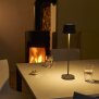 LED Akku Tischlampe mit Ladestation max. 45cm hoch mit 3000mAh Akku 200lm warmweißes Licht (3000K) grau