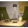 LED Akku Tischlampe mit Ladestation max. 45cm hoch mit 3000mAh Akku 200lm warmweißes Licht (3000K) grau