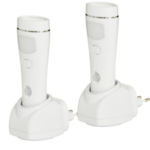 2er-Set LED Steckdosen Nachtlicht Taschenlampe Weiß Wandleuchte - Taschenlampe 1 2er-Set