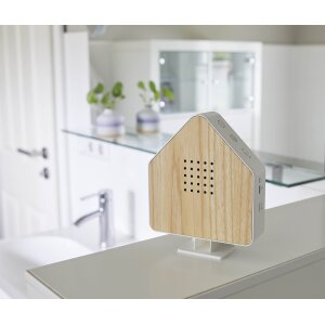 Naturgeräuschebox Vogel Gesang Vogelzwitscher Box Echtholz unsichtbarer HF - Haus Weißesche Holz