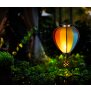 LED Solar Laterne Heißluftballon Windlicht Metall-Gestell Kunststoff Außenbereich Dekoration Garten Regenbogen XL