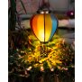 LED Solar Laterne Heißluftballon Windlicht Metall-Gestell Kunststoff Außenbereich Dekoration Garten Regenbogen XL