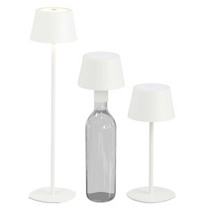 3in1 LED Tischlampe Flaschenleuchte in weiß max....