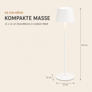 Modulare 3-in-1 LED Akku Tischlampe Weiß – Dimmbare Tisch- & Flaschenleuchte, IP54