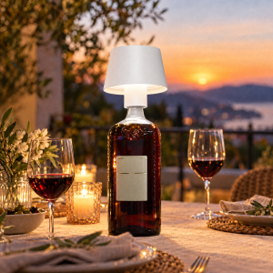 Modulare 3-in-1 LED Akku Tischlampe Weiß – Dimmbare Tisch- & Flaschenleuchte, IP54