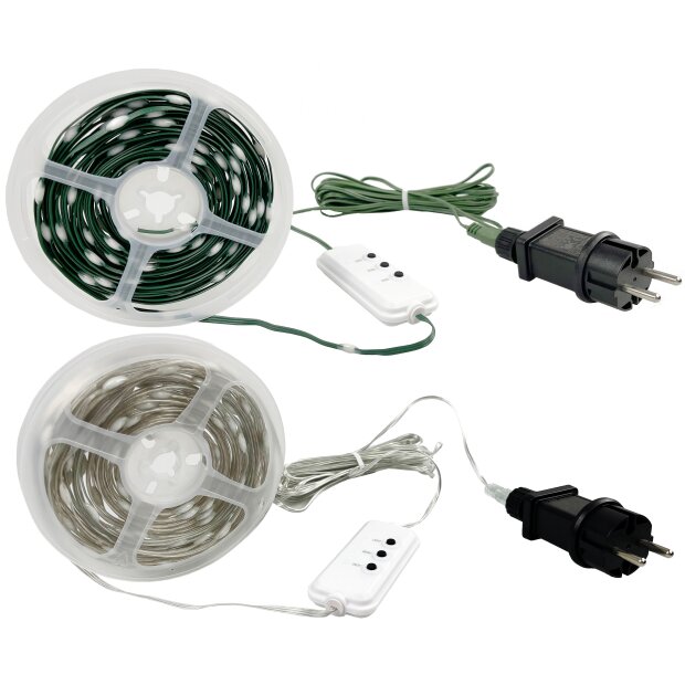 LED Effektlichterkette mit Musiksensor 100 LEDs für Innen und Außen 10m Länge 5m Zuleitungskabel 10