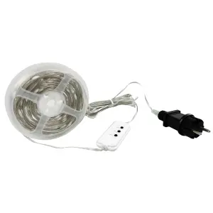 LED Effektlichterkette mit Musiksensor 100 LEDs für Innen und Außen 10m Länge 5m - Transparent