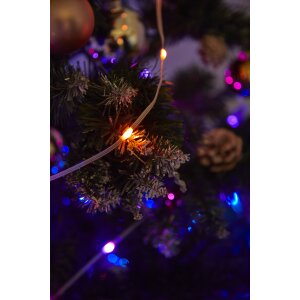 LED Effektlichterkette mit Musiksensor 100 LEDs für Innen und Außen 10m Länge 5m - Transparent