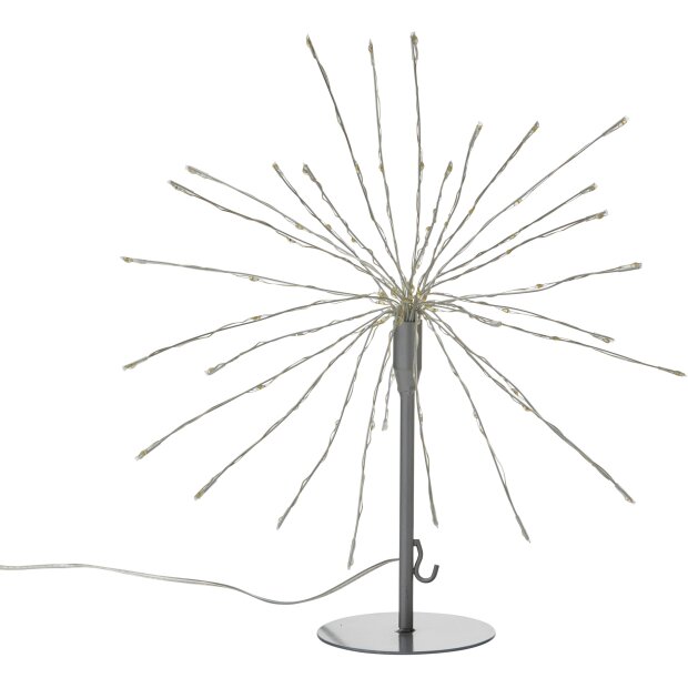 LED Eiskristallleuchte 90 LEDs Ø50cm für Innen und Außen mit - Batteriebetrieben silber warmweiß